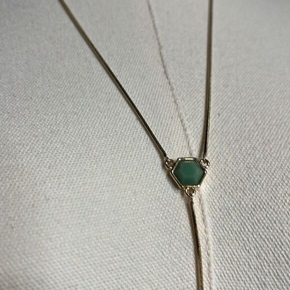Park Lane NWOT gold and green beaded drop long necklace - Picture 10 of 12